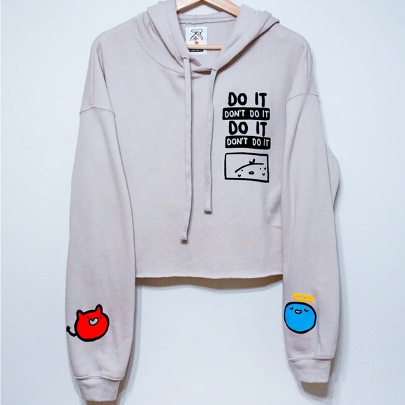 DO IT... DON'T DO IT cropped hoodie - Picture 1 of 8